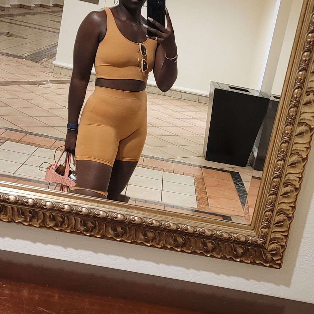 NWOT  brown/ tan smooth lingerie/athletic set